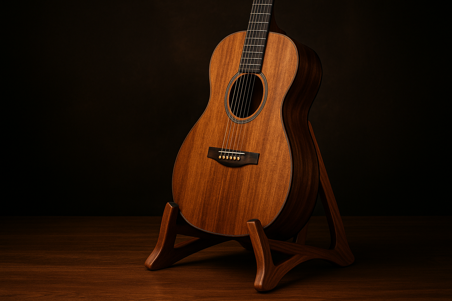 collection de support de guitares en bois