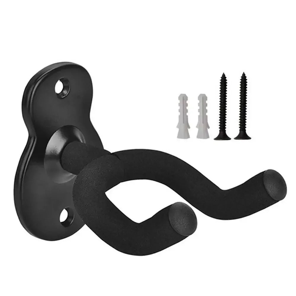 Crochet mural guitare noir en metal brosse