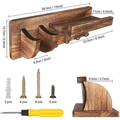 Installation murale d’un support en bois pour guitare acoustique ou électrique