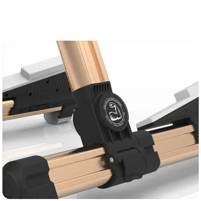 Pied de guitare compact et stable en aluminium noir et or