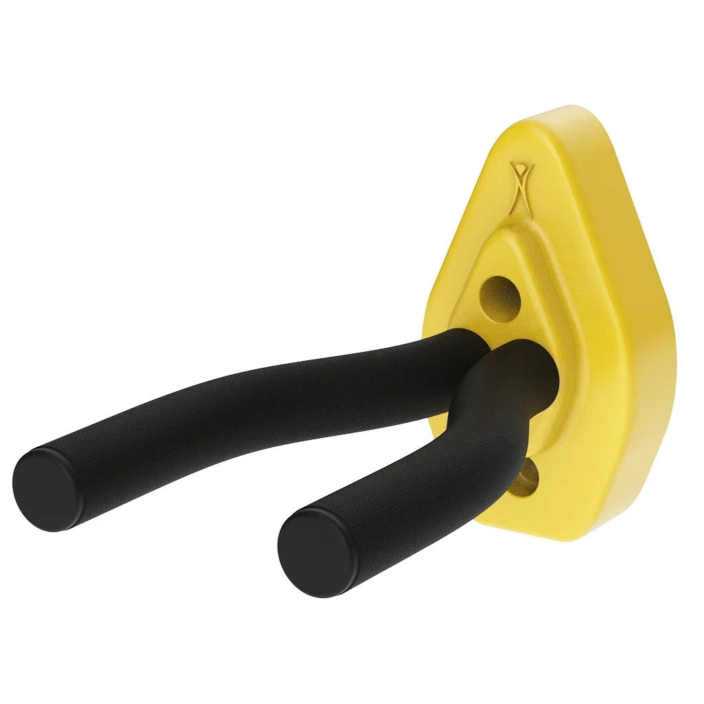 Porte Guitare Mural Jaune - Mousse Protectrice