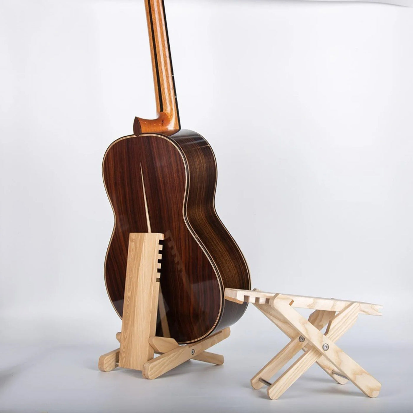Repose-pied Guitare Bois 2-en-1 – Support & Tabouret Pliable