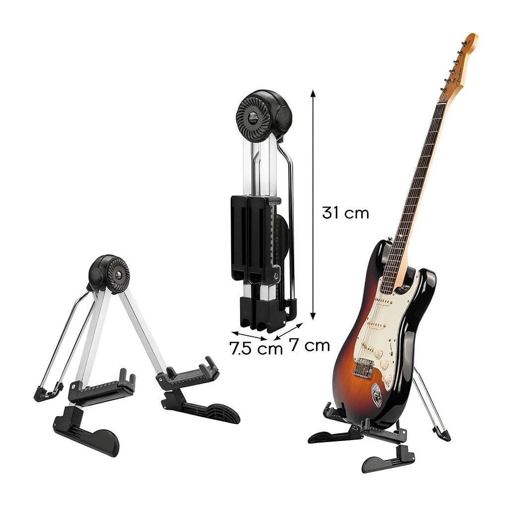 Socle Guitare Transportable - Leger et Stable, compact, 31x7cm