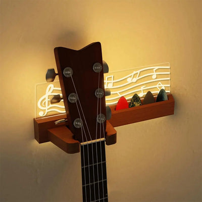 Support Mural Guitare Bois LED