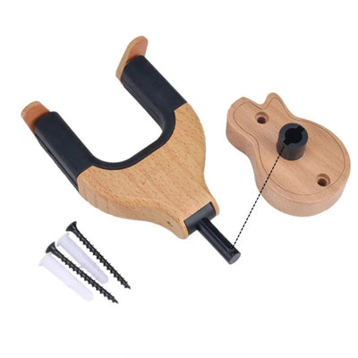 Support mural en bois pour guitare - Accroche universel, en bois clair