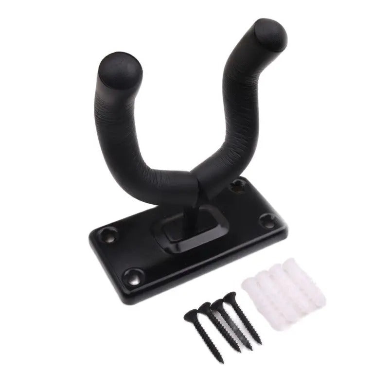 Support mural guitare universel en métal noir mat avec mousse protectrice