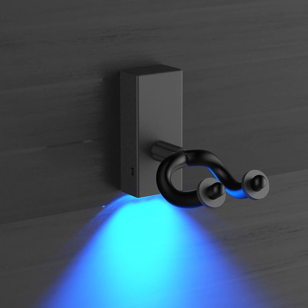 Accroche Guitare Mural Sécurisé - Design - Lumineux, Led bleu