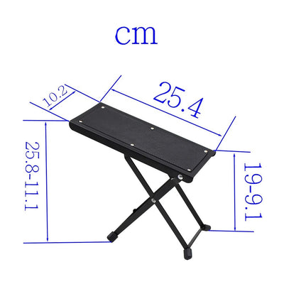 Dimensions du repose-pied guitare réglable en centimètres
