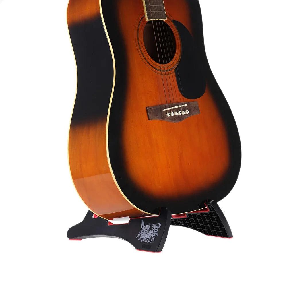 Porte Guitare Design Pliable - Support Artistique avec guitare acoustique posée