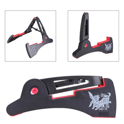 Porte Guitare Design Pliable - Support Artistique, noir, plié