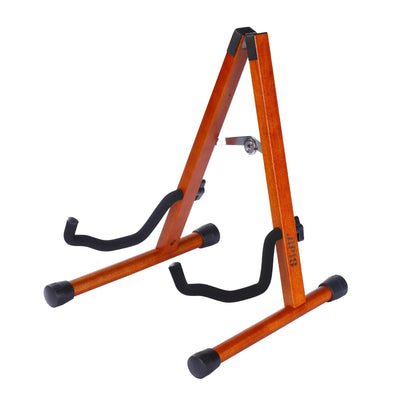 Support guitare bois finition foncée – idéal pour studio ou salon