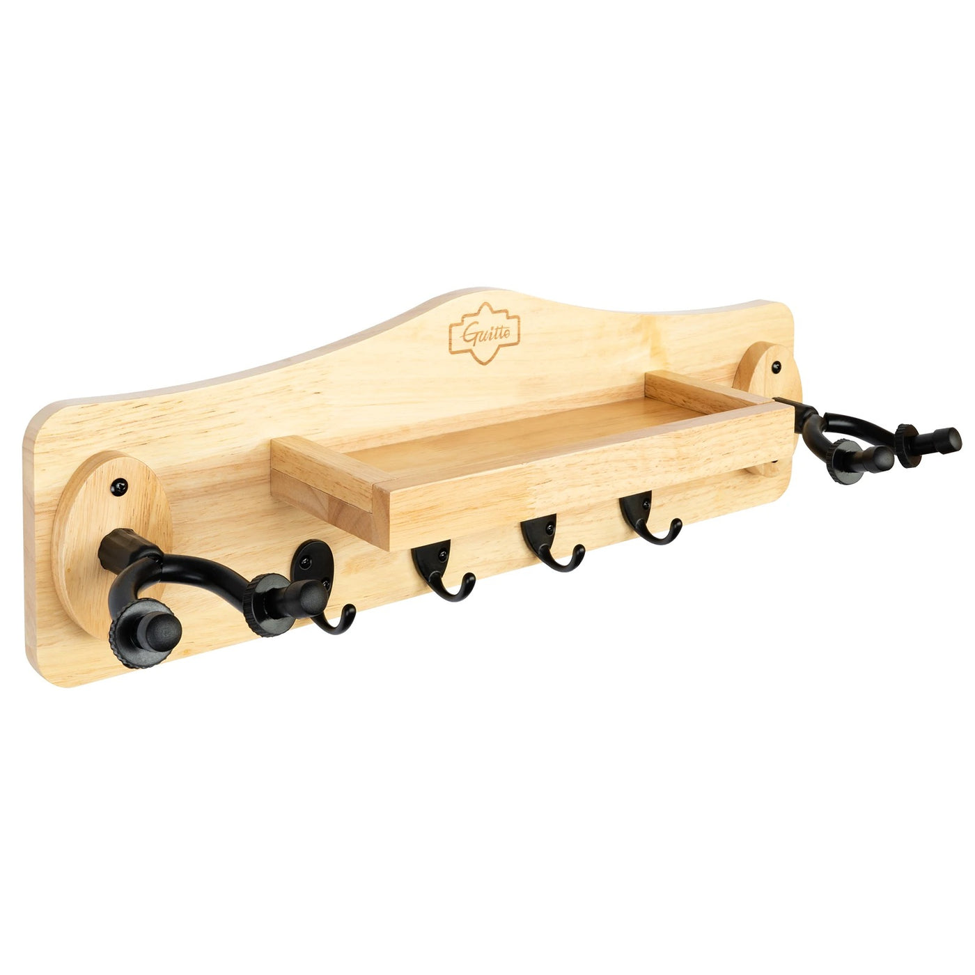 Support Mural Multi Guitare avec Étagère Bois
